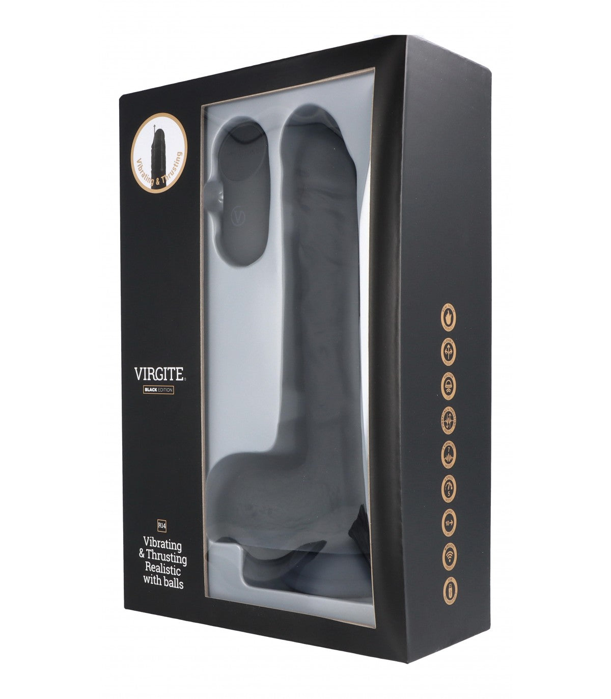 VIBRATORE REALISTICO UP & DOWN R14" NERO 23CM CON TELECOMANDO"
